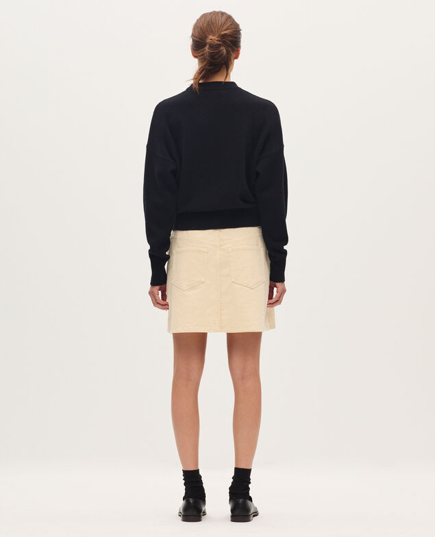 Round neck wool jumper U090 black