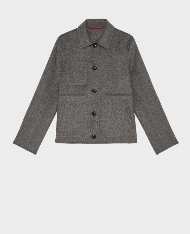  Double-sided wool jacket Medium grey melange
