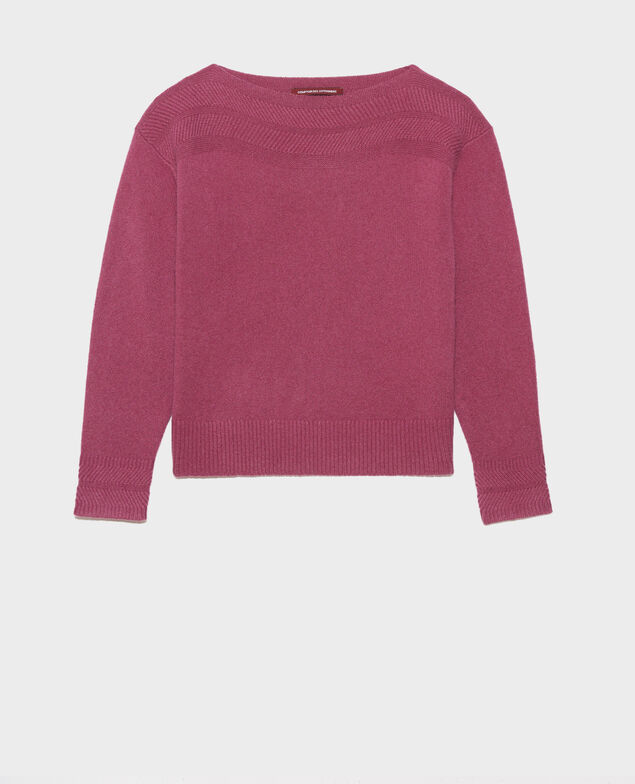 Cashmere boat neck jumper Damson