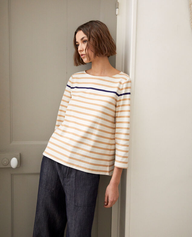 Striped T-shirt Ow/camel/navy