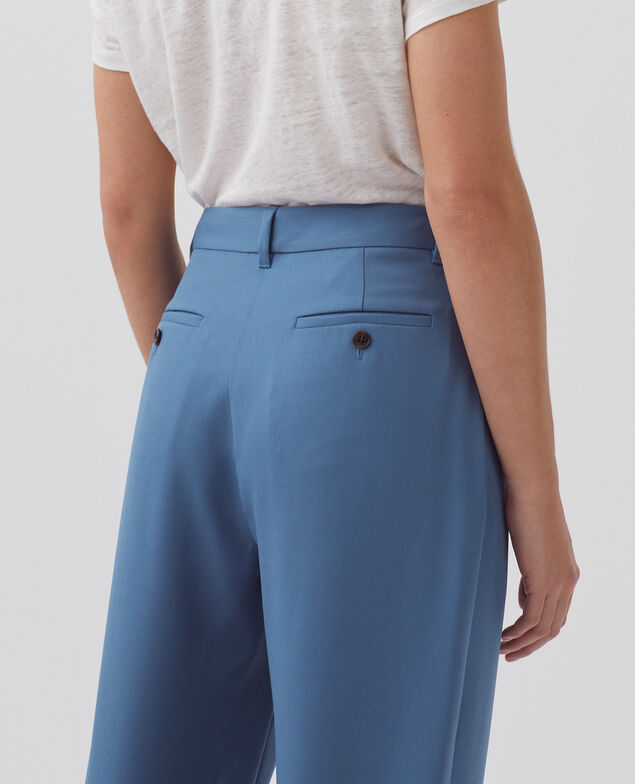PEGGY - Wool carrot trousers A622 blue horizon