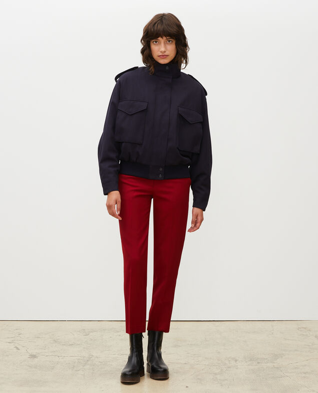  Wool gabardine aviator jacket Night sky