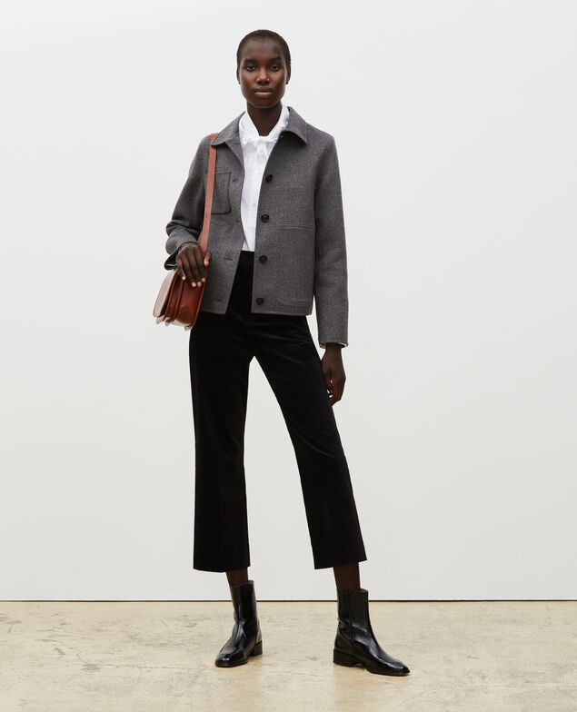  Double-sided wool jacket Medium grey melange