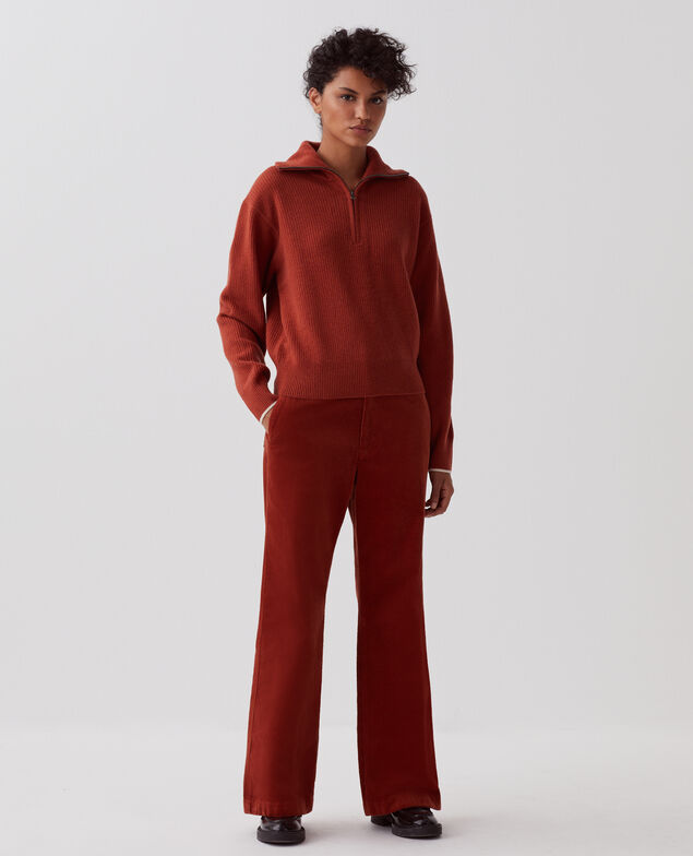 Half-zip wool jumper U270 orange