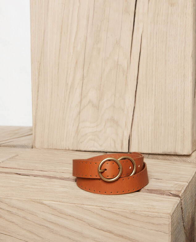 Leather belt Camel