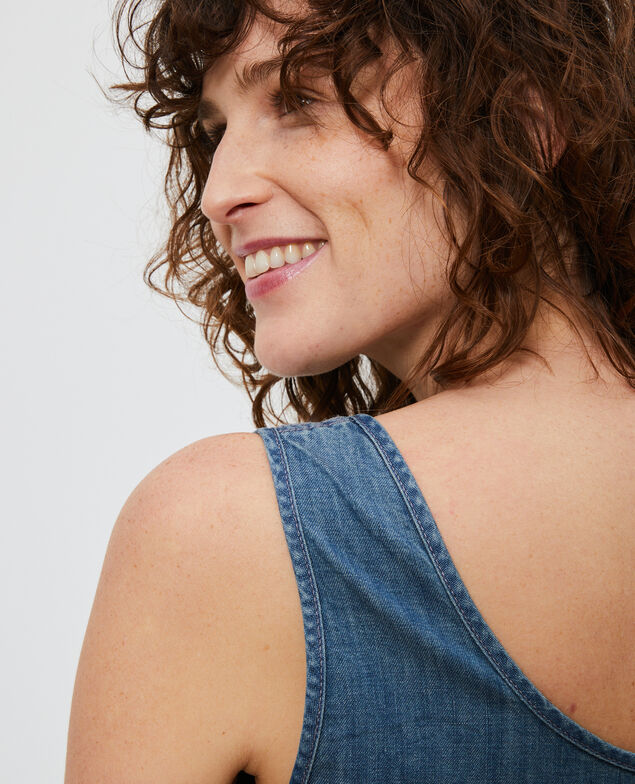 Strappy denim dress Denim blue