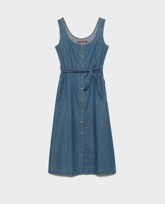 Strappy denim dress Denim blue