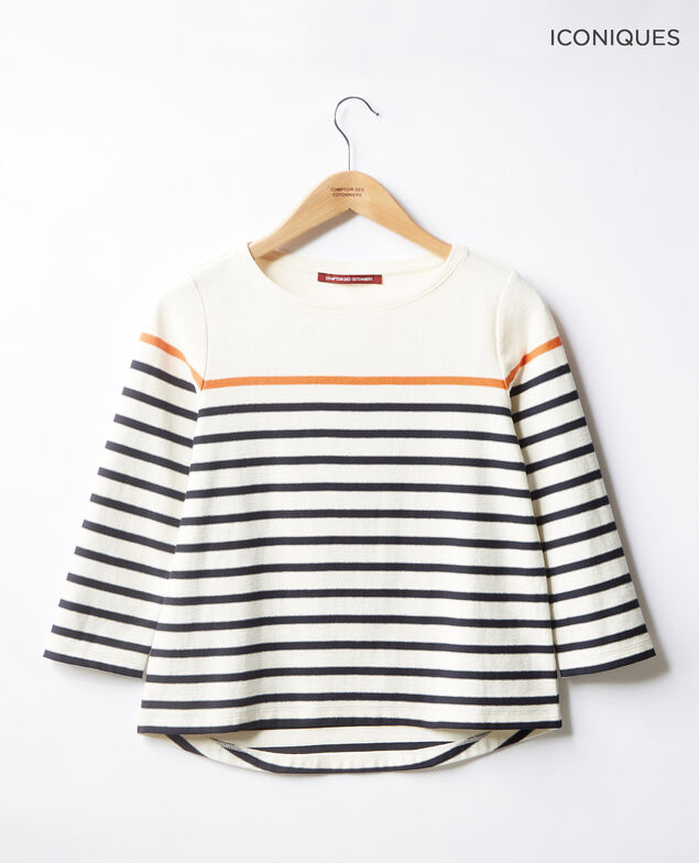 Striped T-shirt Kaolin/navy