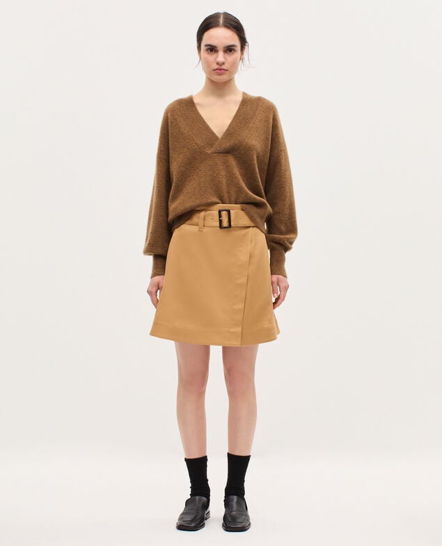 Wrapover mini skirt K320 prairie sand