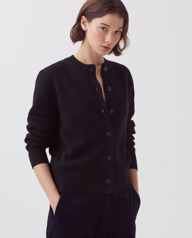 Wool cardigan H096 black