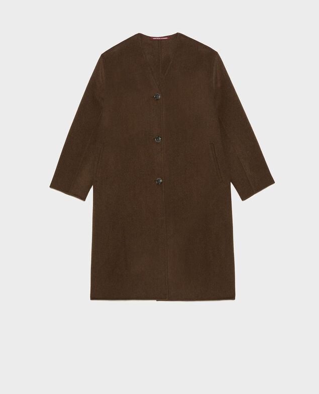 Double-sided wool coat Heather kaki