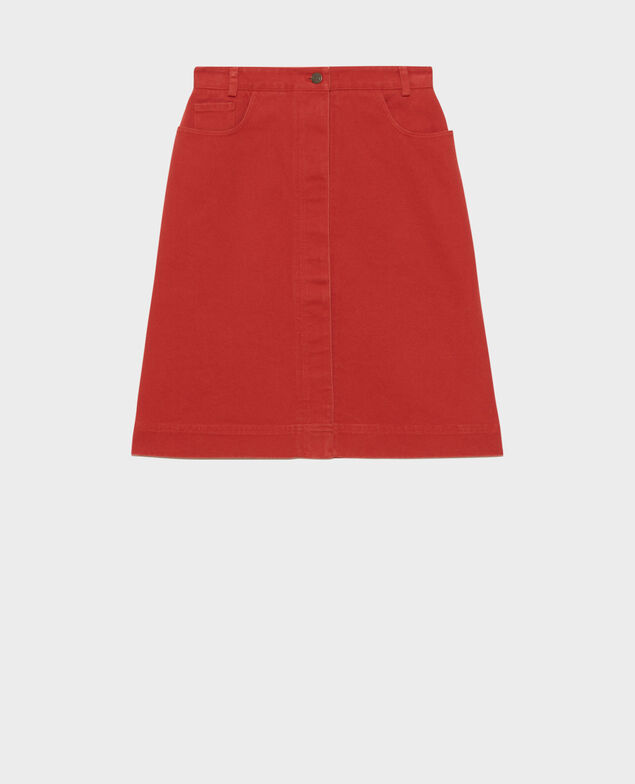 Cotton twill button front skirt Ketchup