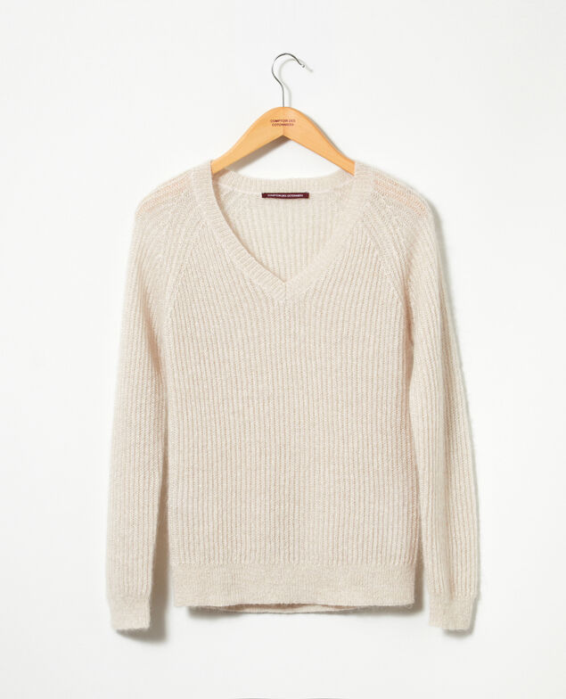 Jumper with mohair and lurex Silver gray/off white/lurex