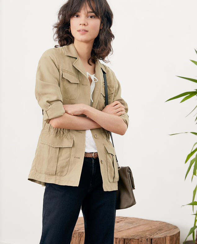 Safari jacket with linen Mastic