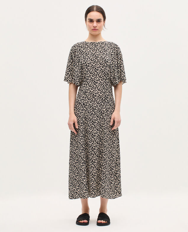 Silky maxi dress K010 leo ecru