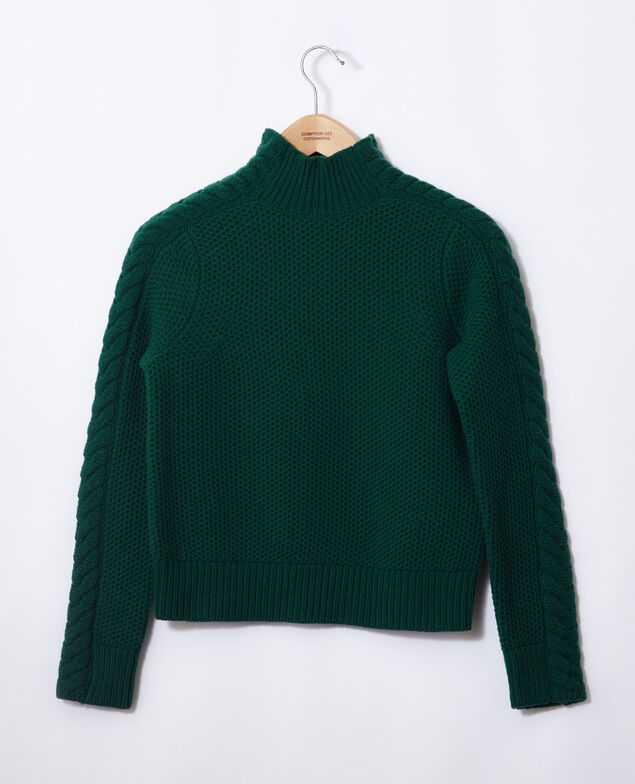  Wool jumper with braid detail Evergreen