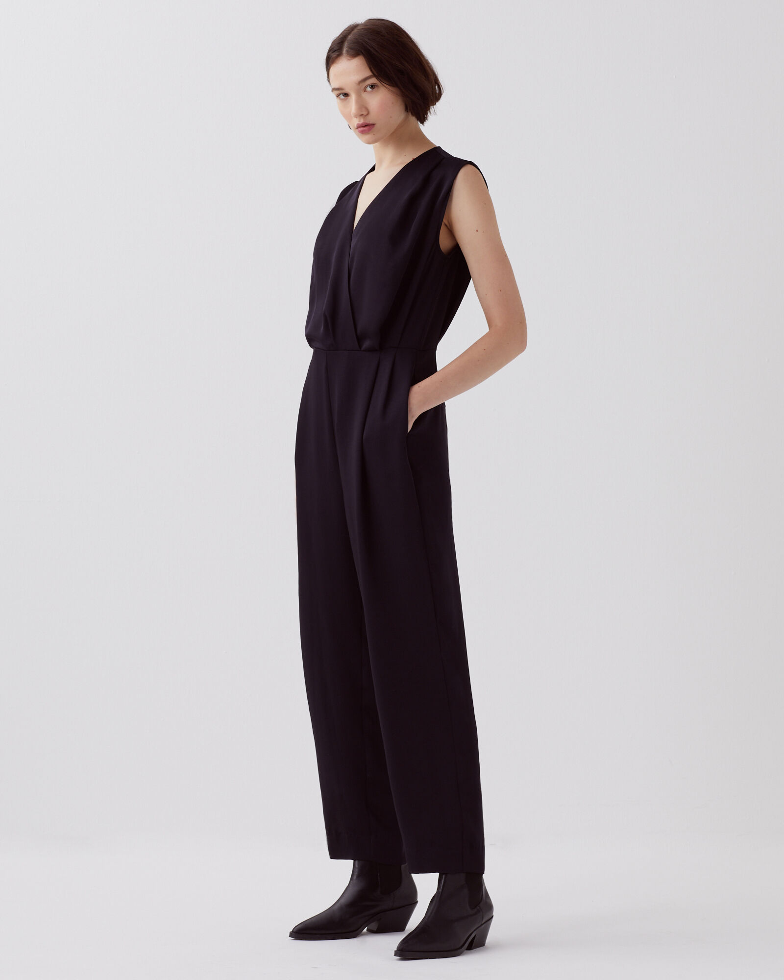 Y's INDIAN COTTON PRINT COMBI JUMPSUIT 黒 Y's INDIAN COTTON PRINT COMBI JUMPSUIT 黒