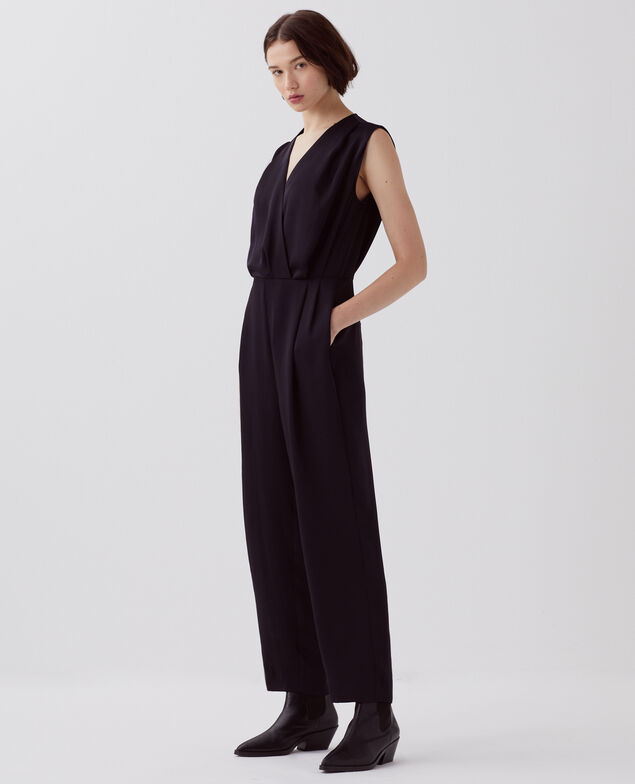 Silky loose jumpsuit H091 black beauty