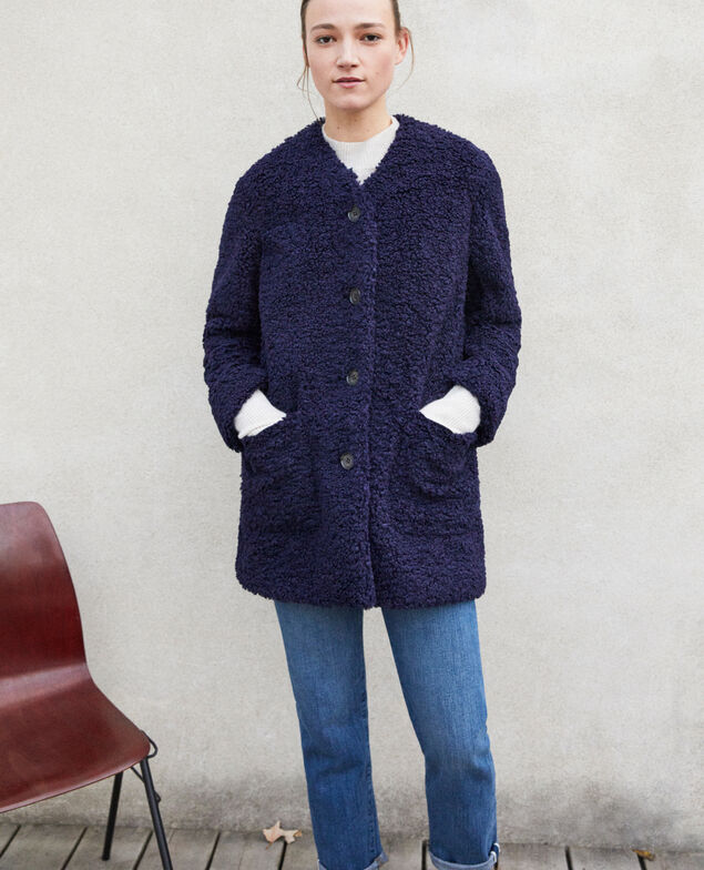 Faux fur coat Peacoat