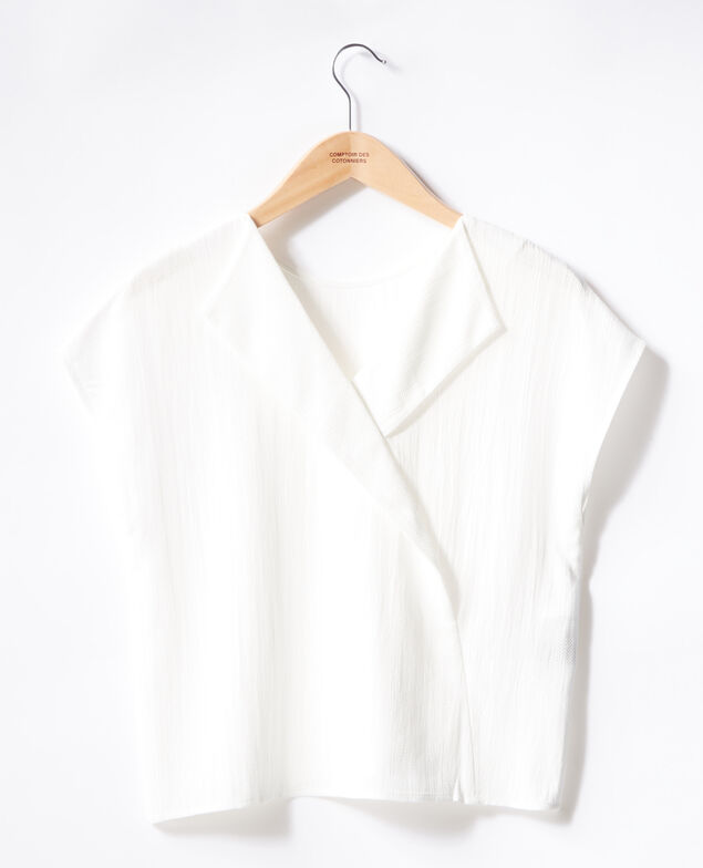 Top with low-cut back Off white
