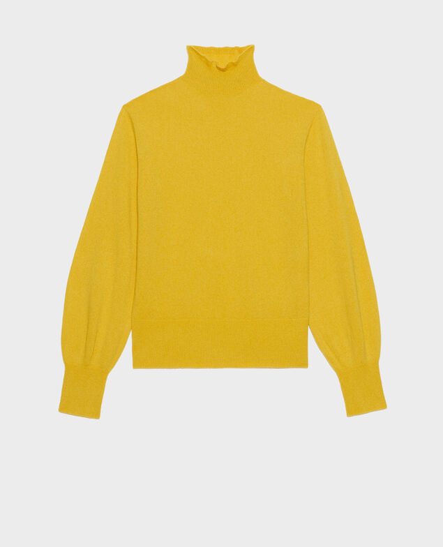 3D fine cashmere turtleneck jumper Lemon curry