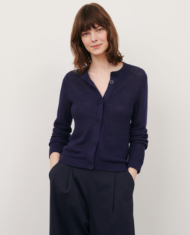 Linen cardigan 68 blue