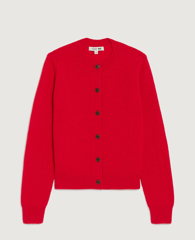 Round neck cardigan  U150 red