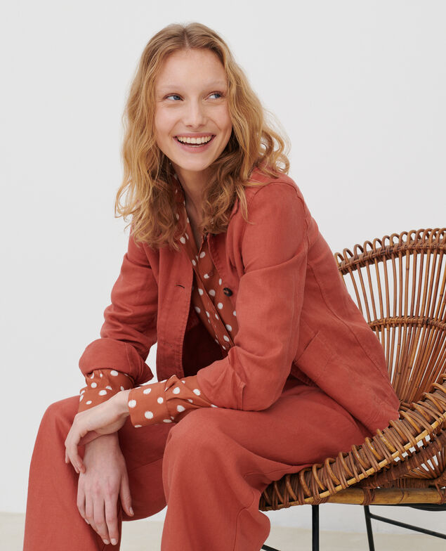 Panama linen work jacket 7200c 13 red
