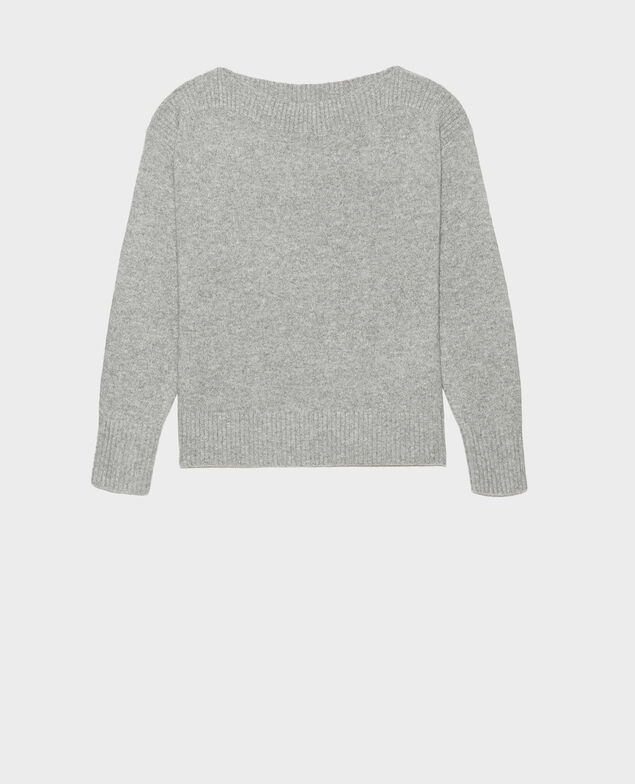 Cashmere boatneck jumper Light grey melange
