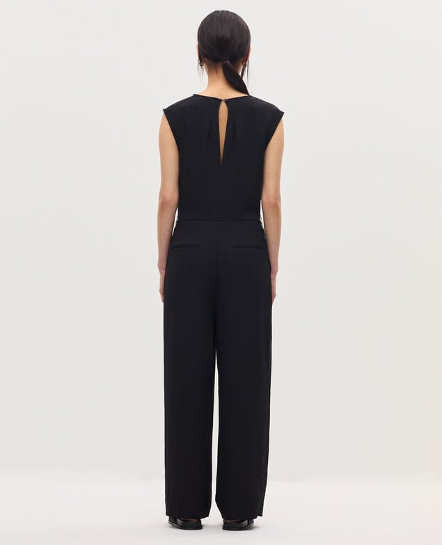 Silky crepe jumpsuit H091 black beauty