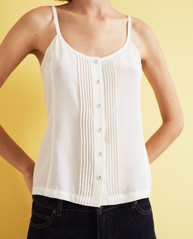 Silk blend cami Off white