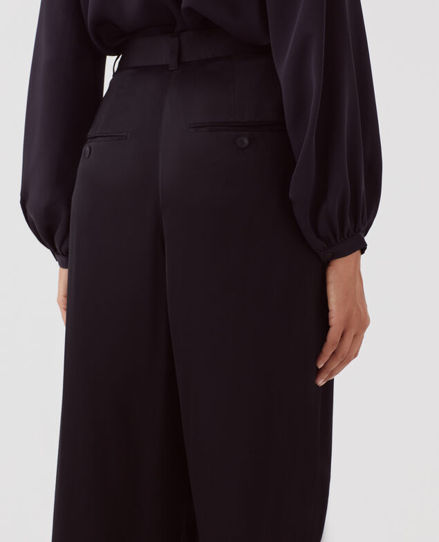 Loose silky trousers H091 black beauty