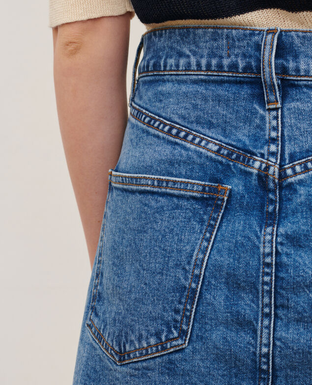 Denim mini skirt 0642 vintage wash denim