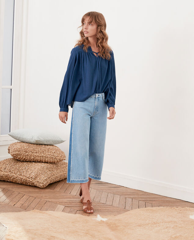 Blouse with lace  Indigo