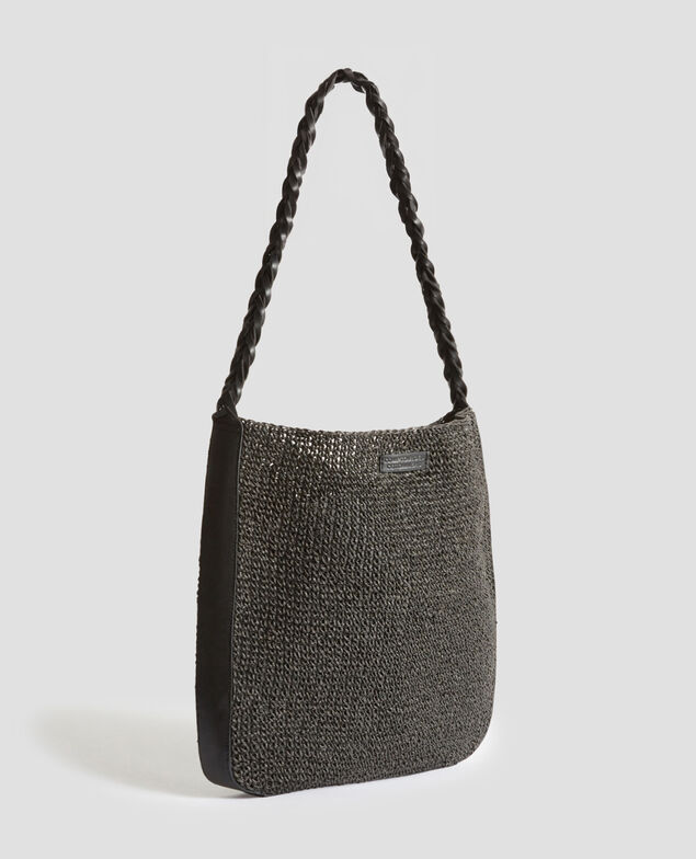 Crochet bag with shoulder strap 8853 09 black