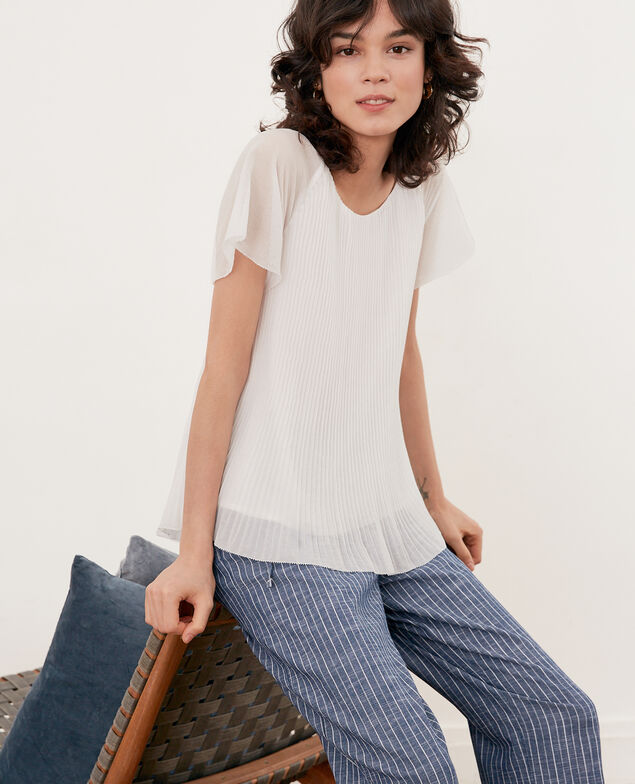 Pleated blouse Blanc