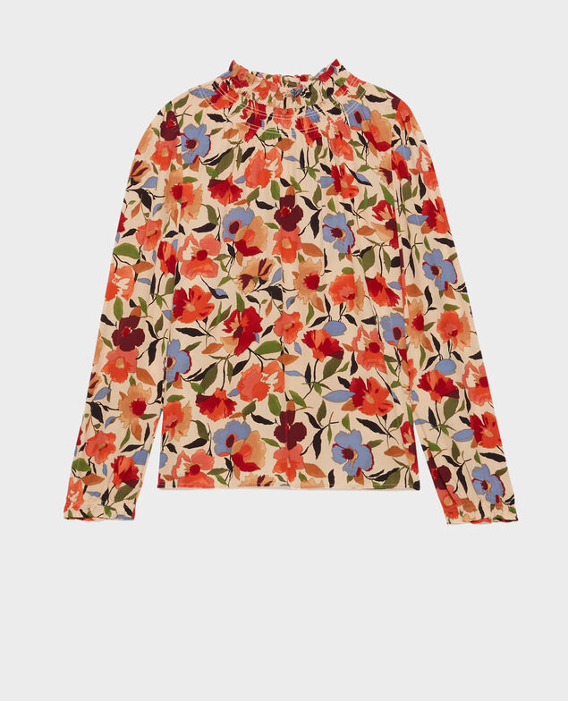 Printed blouse 8857 31 beige print