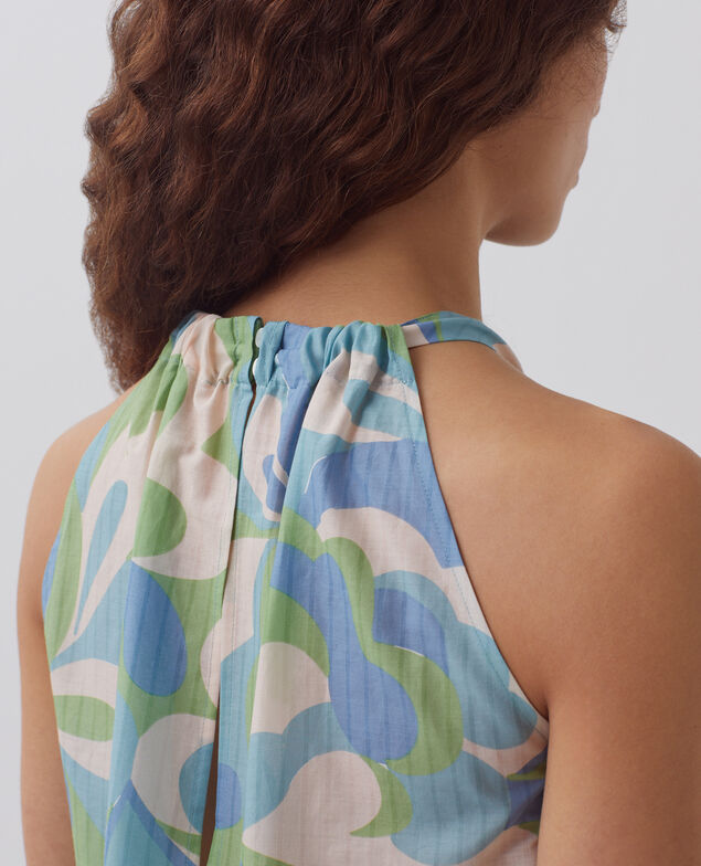 Halter neck top H643 anemone blue