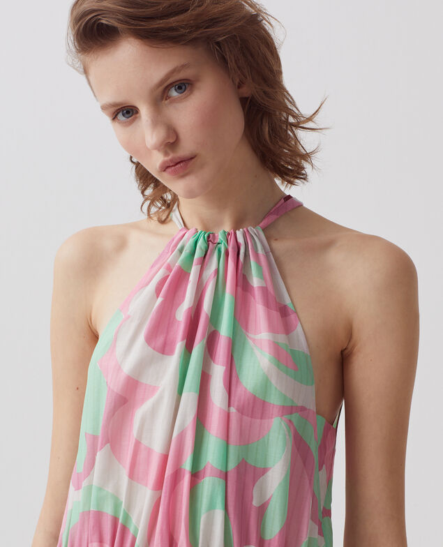 Halter neck maxi dress H720 anemone pink