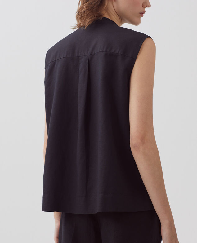 Sleeveless blouse H091 black beauty