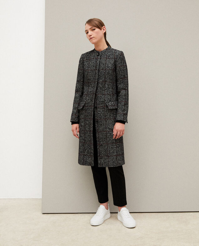 Straight fit coat Black