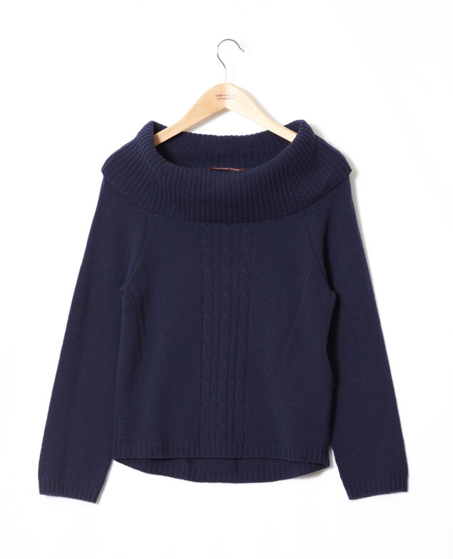 Jumper with cable stitch details Peacoat