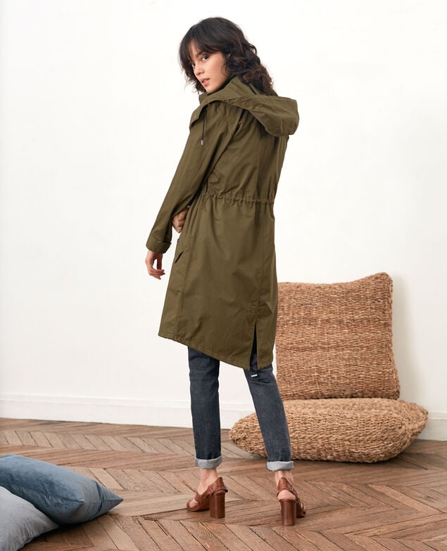 Parka with detachable hood and lining Dark kaki