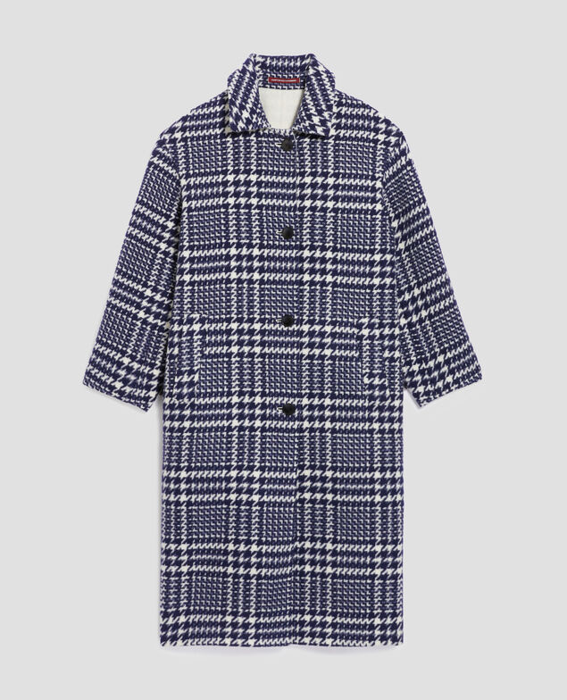 Long coat I681 houndstooth ble