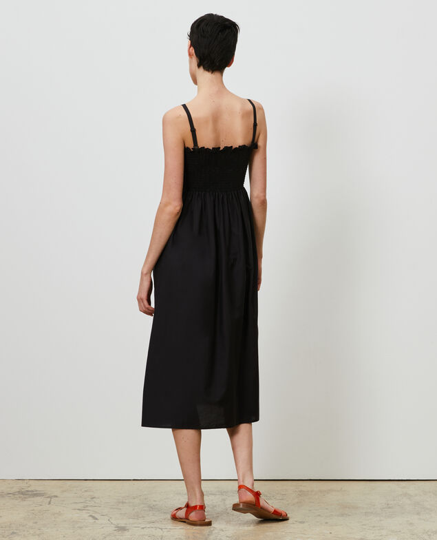 Cotton and silk maxi dress Black beauty