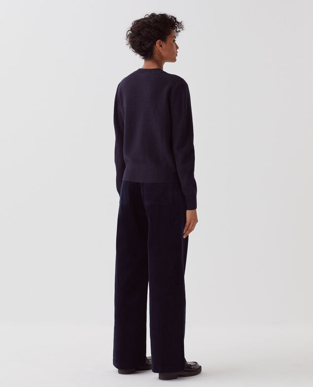 Wool cardigan U690 navy