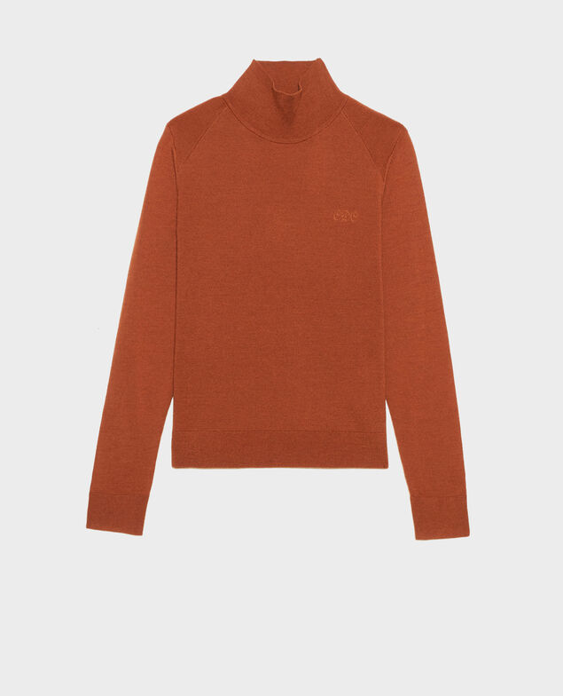 Turtleneck merino wool jumper Tortoise shell