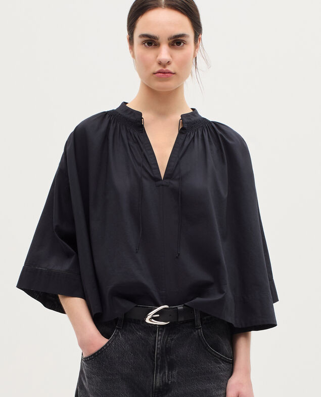 Cotton voile blouse K080 vulcan gray
