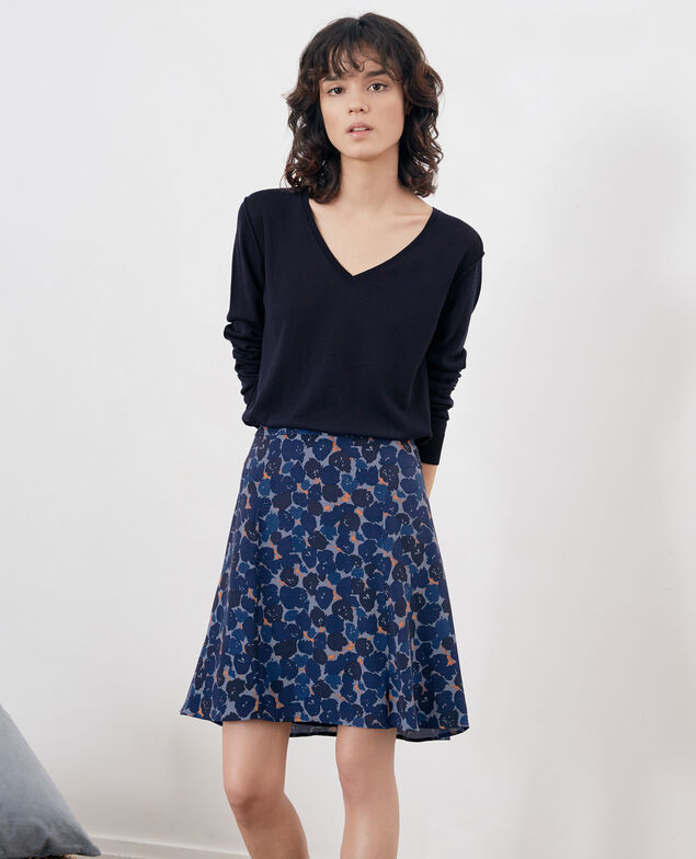 Printed skirt Blossom shadow indigo