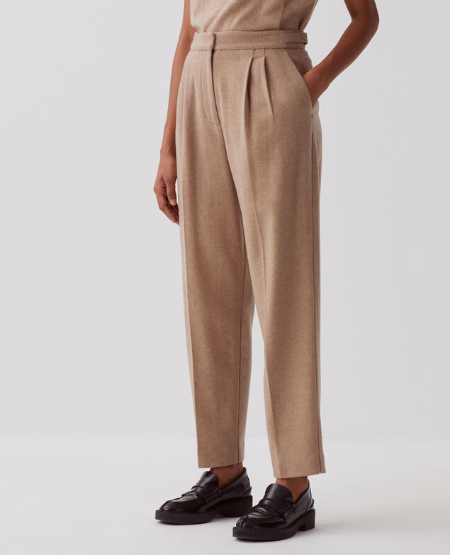 CAMILLE - Pleated trousers I311 humus